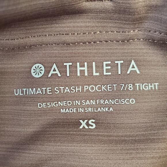 Athleta Women's Ultimate Stash Pocket 7/8 Tight Size XS Almond Activewear Yoga - Picture 7 of 10